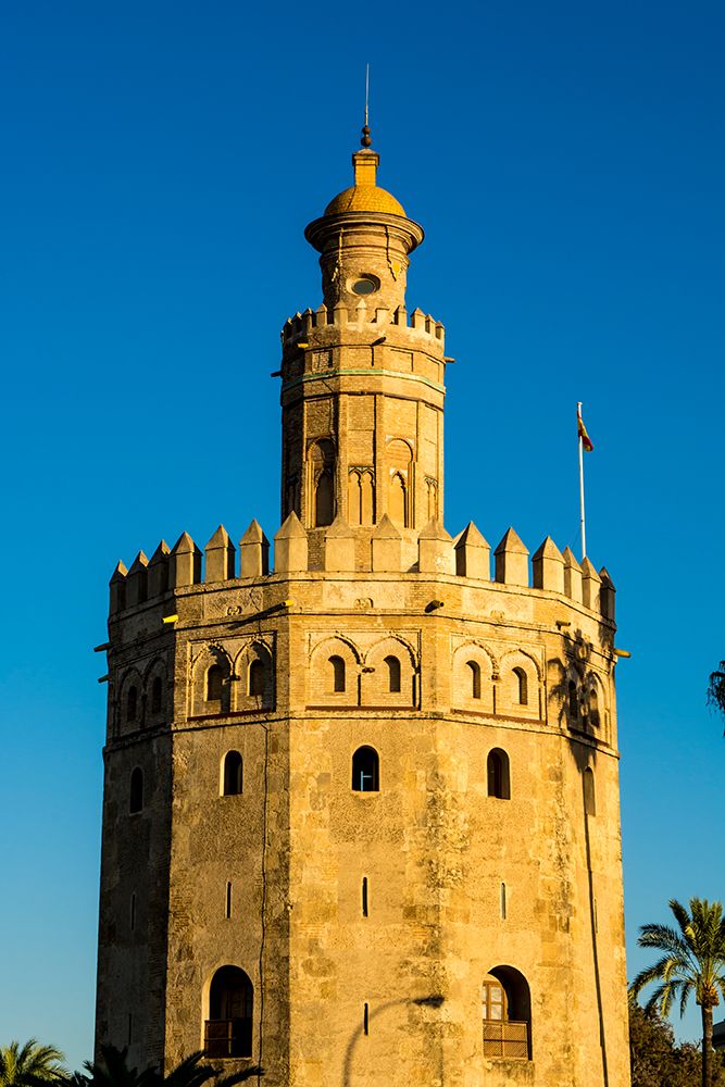 Torre del Oro (Golden Tower) middle ages watchtower, Seville, Andalusia, Spain.